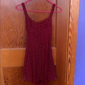 Hollister Maroon Lace Sun-Dress